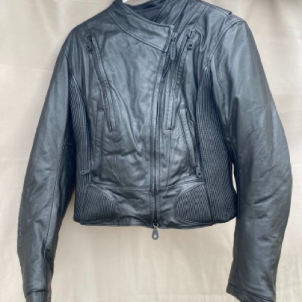 Harley-Davidson FXRG Heavy-Duty Black Leather Motorcycle Jacket Size S